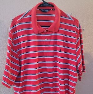 Men's XXL RALPH LAUREN POLO golf shirt red blue and white